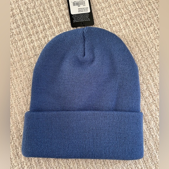 True Religion Arched Logo Beanie Blue Ribbed Knit 100% Cotton NWT - Picture 7 of 7
